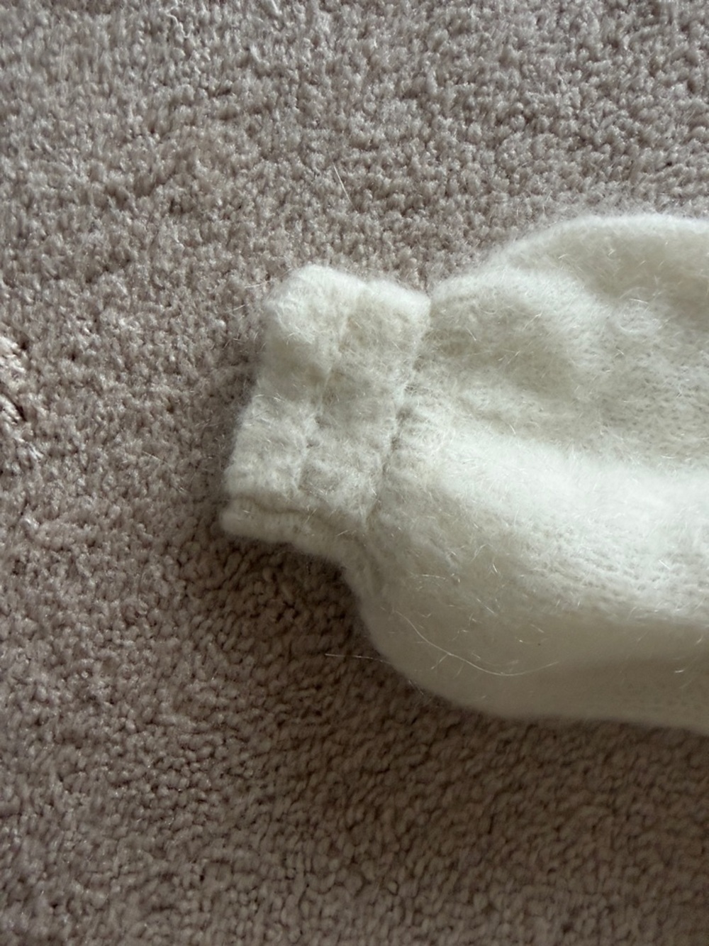 Sezane Cream Eyelet-Detail Mohair Blend Cardigan - Picture 7 of 9